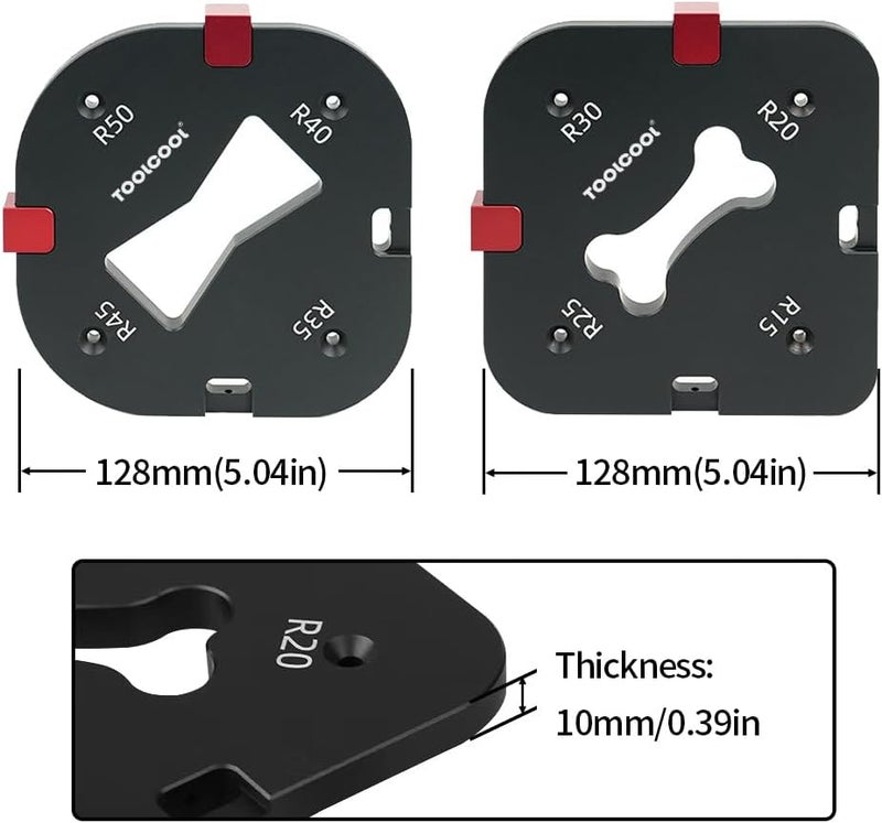Tocool Router Corner Radius Template Router Radius Jig Aluminum Alloy Corner Routing Guide Set Use with Router Table Trim Router or Handheld Router - Image 2